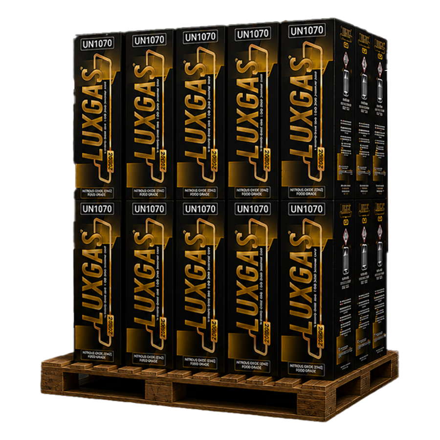 LUXGAS pallet of cream charger boxes